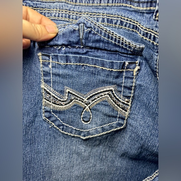 90’s Vintage Angels Flare Blue Wide Leg Jeans - Picture 8 of 9